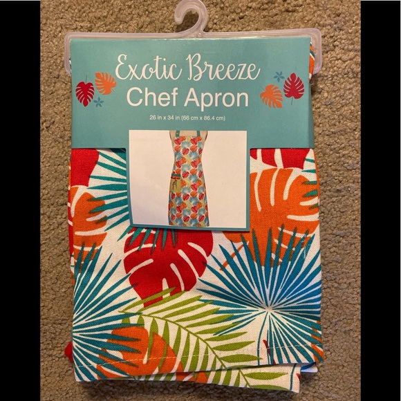 Chef Apron in Exotic Breeze pattern - Picture 2 of 3